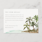 Gegevens over tropische palmbomen en strand bruilo informatiekaartje (Voorkant)