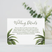 Gegevens over Tropische palmbomen groene bruiloft Kaart (Staand voorkant)