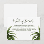 Gegevens over Tropische palmbomen groene bruiloft Kaart (Voorkant / Achterkant)