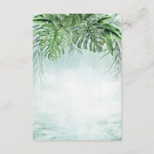 Gegevens over Tropische Waterverf Lush Foliage Wed Informatiekaartje (Achterkant)