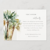 Gegevens over Tropische Waterverf Palm Trees Weddi Informatiekaartje (Voorkant)