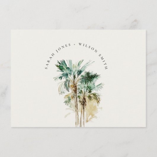 Gegevens over Tropische Waterverf Palm Trees Weddi Informatiekaartje (Achterkant)