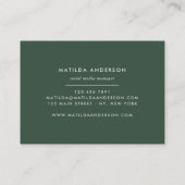 Gegevens over waterverf botanische loof en goud visitekaartje (Achterkant)