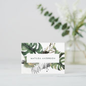 Gegevens over waterverf botanische loof en goud visitekaartje (Staand voorkant)