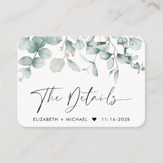 Gegevens over Waterverf met eucalyptus-QR-code bru Informatiekaartje (Voorkant)