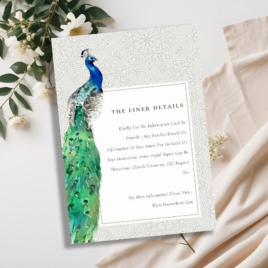 Gegevens over  Waterverf Peacock Weddenschap Informatiekaartje