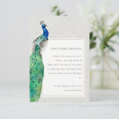 Gegevens over  Waterverf Peacock Weddenschap Informatiekaartje (Staand voorkant)