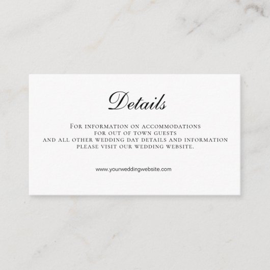 Gegevens over zwart wit QR-code bruiloft Informatiekaartje (Voorkant)