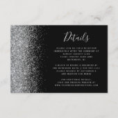 Gegevens over zwarte zilveren rand bruiloft informatiekaartje (Voorkant)
