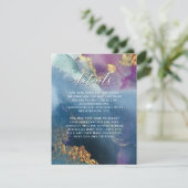 Gegevens, Paarse, Blauwgroen en blauwe volledige W Informatiekaartje (Staand voorkant)