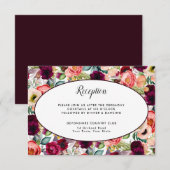 Gegevens Romantic Garden Floral Reception Kaart (Voorkant / Achterkant)