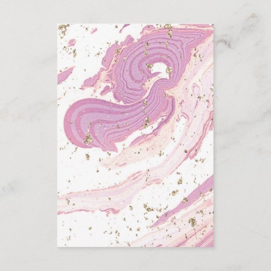 Gegevens roze en goudmarmer informatiekaartje (Achterkant)