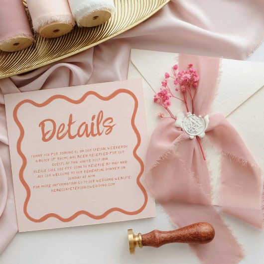 Gegevens roze en rode handschriftherstand voor bru kaart