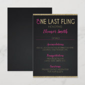 Gegevens van Bachelorette of Hens Party Informatiekaartje (Voorkant / Achterkant)