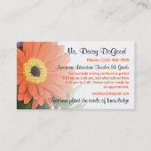 Gegevens van Daisy Floral Peachy-leraar Visitekaartje (Voorkant)