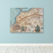 Gegevens van de Catalaanse atlas, 1375 Canvas Afdruk (Insitu (Houten vloer))