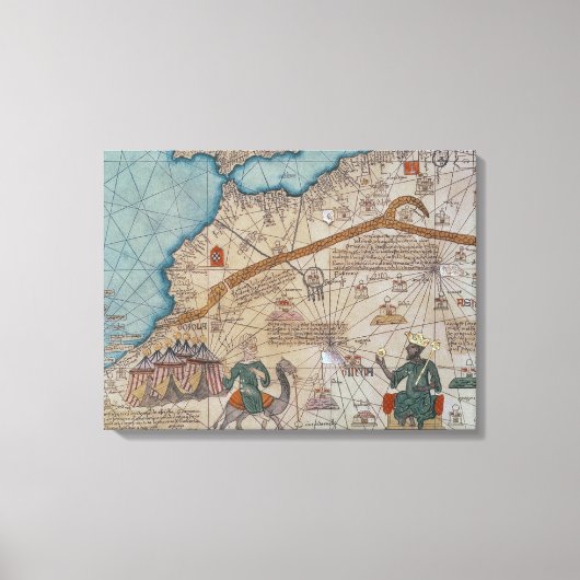 Gegevens van de Catalaanse atlas, 1375 Canvas Afdruk (Voorkant)