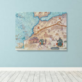 Gegevens van de Catalaanse atlas, 1375 Canvas Afdruk (Insitu (Houten vloer))