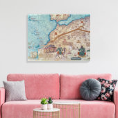 Gegevens van de Catalaanse atlas, 1375 Canvas Afdruk (Insitu (Woonkamer))