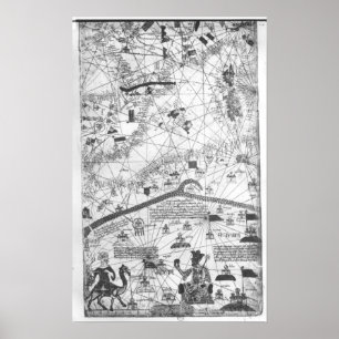 Gegevens van de Catalaanse atlas, 1375 Poster