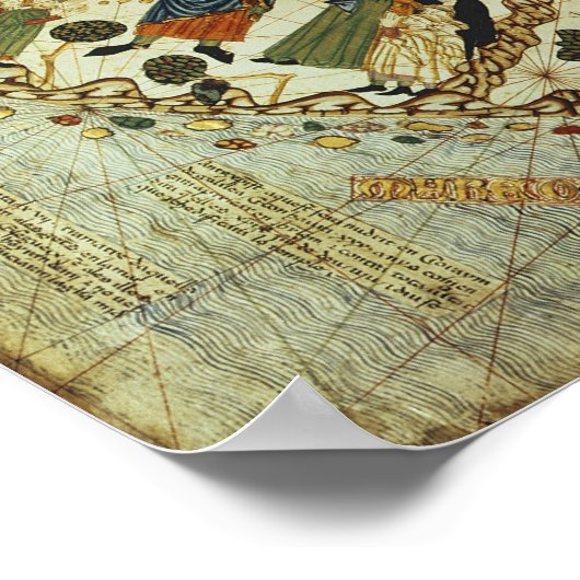 Gegevens van een Catalaanse Wereldkaart Poster (Hoek)