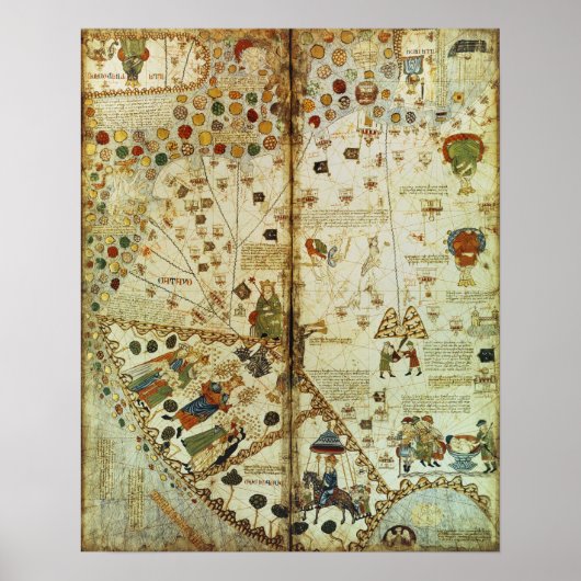 Gegevens van een Catalaanse Wereldkaart Poster (Voorkant)