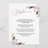 Gegevens van het Floral-huwelijk/Informatiekaart   Informatiekaartje (Voorkant / Achterkant)