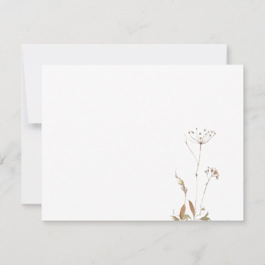 Gegevens Waterverf Crest Monogram Elegant RSVP Kaartje (Achterkant)