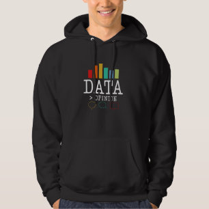 Gegevens zijn groter dan mening grappige statistie hoodie