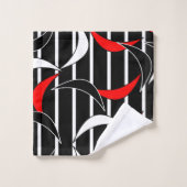 Gegevens zwart, rood en wit bad handdoek (Wasdoekje)