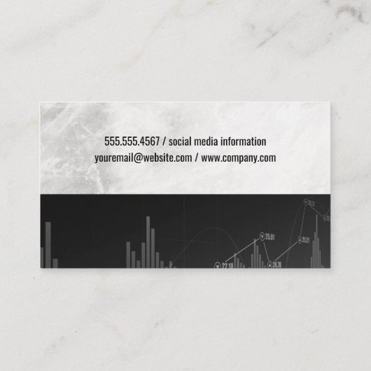 gegevensanalysecomputer | beursgrafiek visitekaartje (Achterkant)