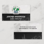 gegevensanalysecomputer | beursgrafiek visitekaartje (Voorkant / Achterkant)