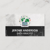 gegevensanalysecomputer | beursgrafiek visitekaartje (Voorkant)