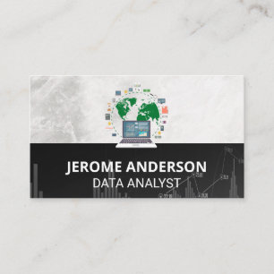 gegevensanalysecomputer   beursgrafiek visitekaartje