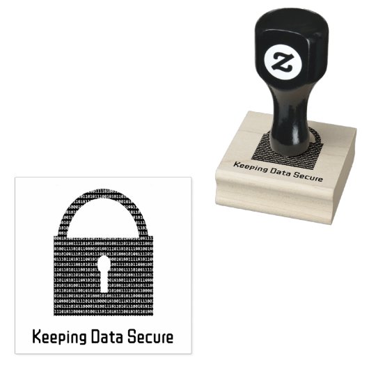Gegevensbeveiliging Bericht & Digital Lock Aangepa Rubberstempel (Gestempeld)