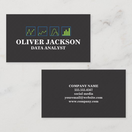 Gegevensgrafieken | Financiën | Analist Visitekaartje (Voorkant / Achterkant)