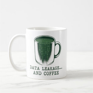 Gegevenslekken en grappige koffie Cybersecurity IT Koffiemok