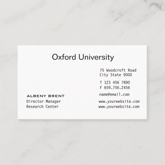 Geggraveerd Minimalistisch Nieuw Visitekaartje (Voorkant)