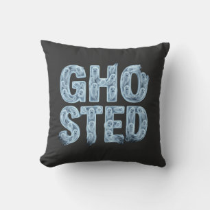 Geghoste Doorschijnende Spook Typografie Grappige  Kussen
