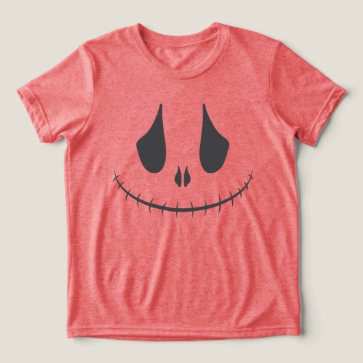 Geglachte Gesneden Pompoen Gezicht Tri-Blend Shirt (Design voorkant)