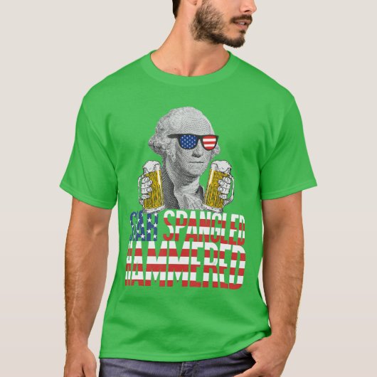 Geglansde Gehämmerde George Washington Bielliefheb T-shirt (Voorkant)