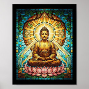 Geglazuurd Gl Boeddha Zen Boeddhisme Spirituele Me Poster
