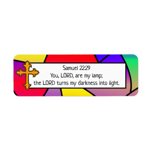 Geglazuurd Glas en Kruis Religieus    Etiket (Voorkant)