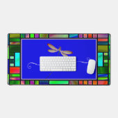 Geglazuurd glas en libel gepersonaliseerd bureaumat (Keyboard & Muis)