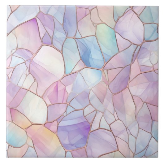 Geglazuurd glas in pasteltinten tegeltje (Voorkant)