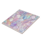 Geglazuurd glas in pasteltinten tegeltje (Zijkant)