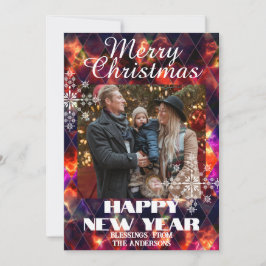 Geglazuurd glas Mistig  Foto Meerkleurig Feestdagenkaart