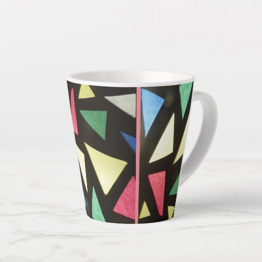 Geglazuurd Glas Patroon Custom Rood-Roze Latte Mok (Rechterhoek)