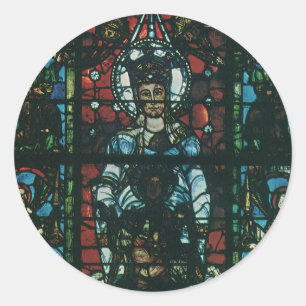 Geglazuurd kerkraam in vintage religieuze stijl ronde sticker