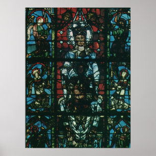Geglazuurd kerkramen in antieke stijl poster